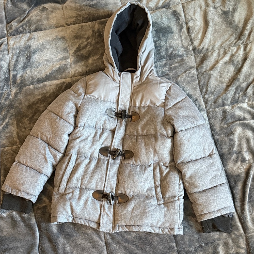 Tahari Kids Silver Puffer Coat